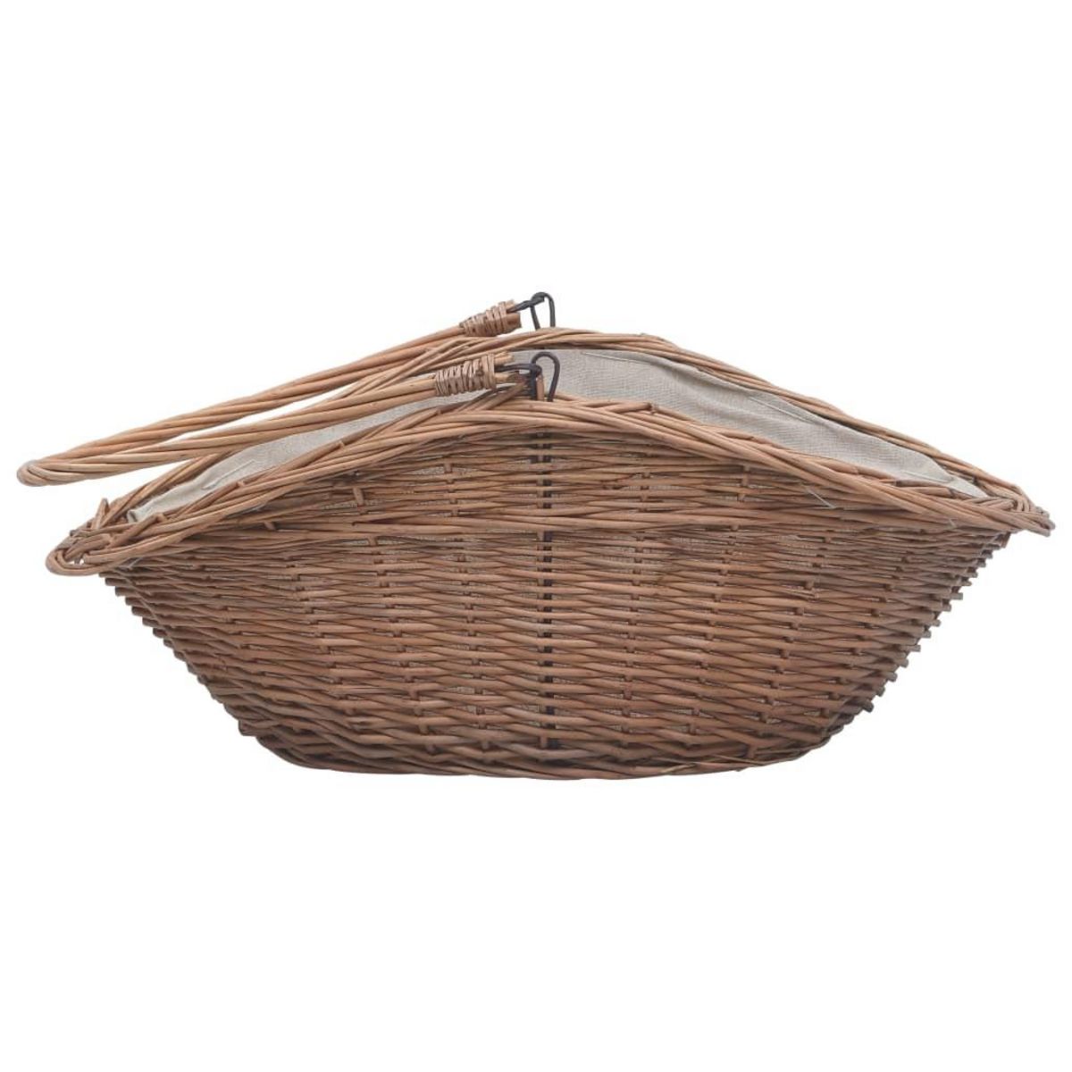 VIDAXL Panier a bois de chauffage avec poignee 60x44x55 cm Saule