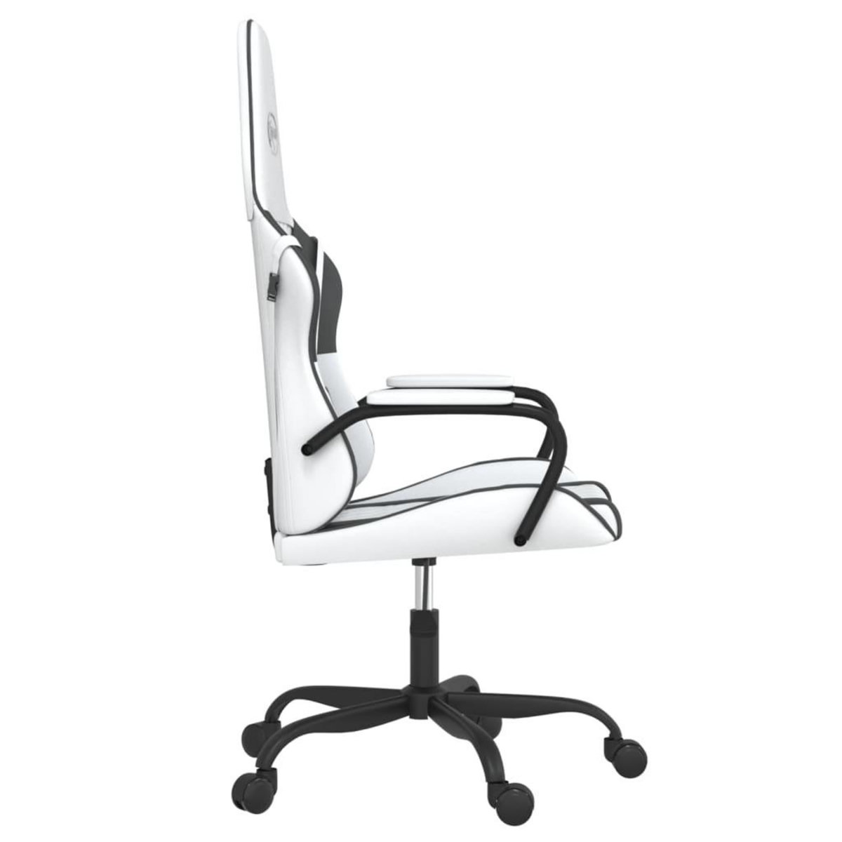 VIDAXL Chaise de jeu Blanc et noir Similicuir