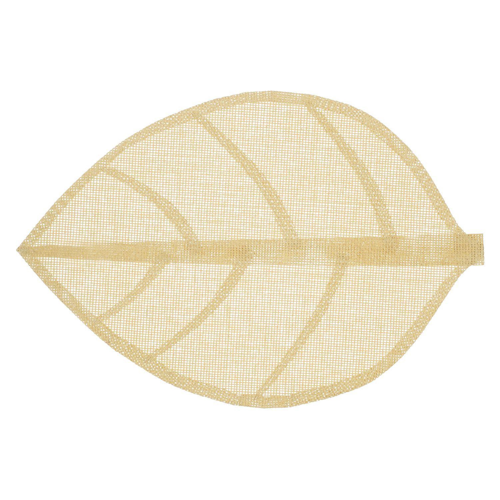 Voir la diapositive 3 : TOILINUX Lot de 6 sets de table motif feuille - 50 x 33 cm - naturel