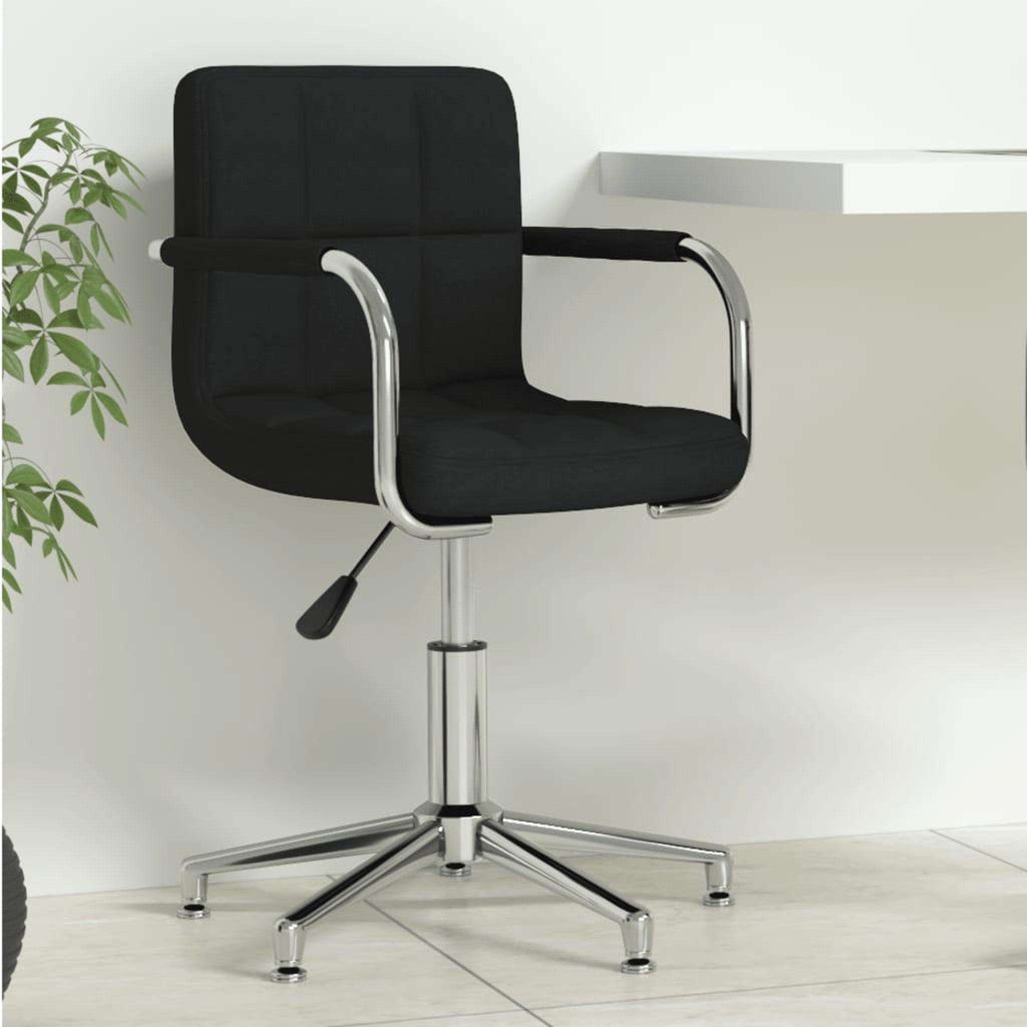VIDAXL Chaise pivotante de bureau Noir Tissu