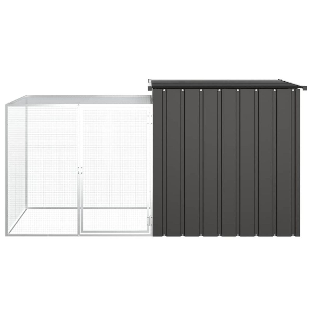 VIDAXL Cage pour poules Anthracite 200x91x100 cm Acier galvanise