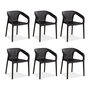Voir la diapositive 1 : HomeStyle4U Lot de 6 chaises jardin en noir