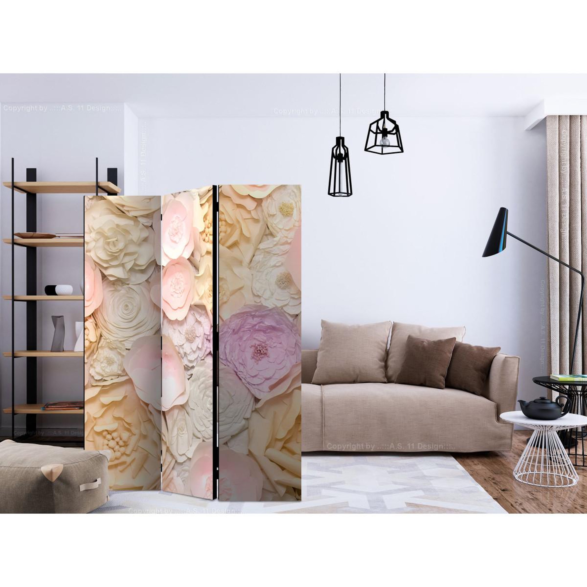 Voir la diapositive 2 : Paris Prix Paravent 3 volets  flower bouquet  135x172cm