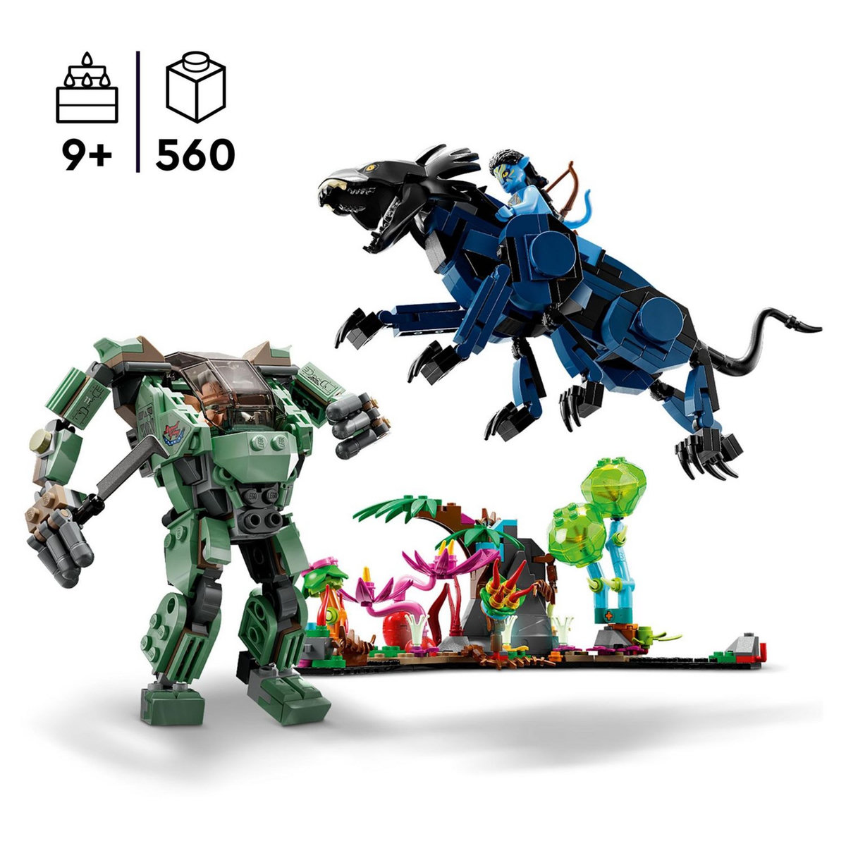 LEGO Avatar 75571 Neytiri et le Thanator vs. Quaritch dans l&rsquo;Exosquelette, Jouet de Construction, Figurine Robot, Pandora