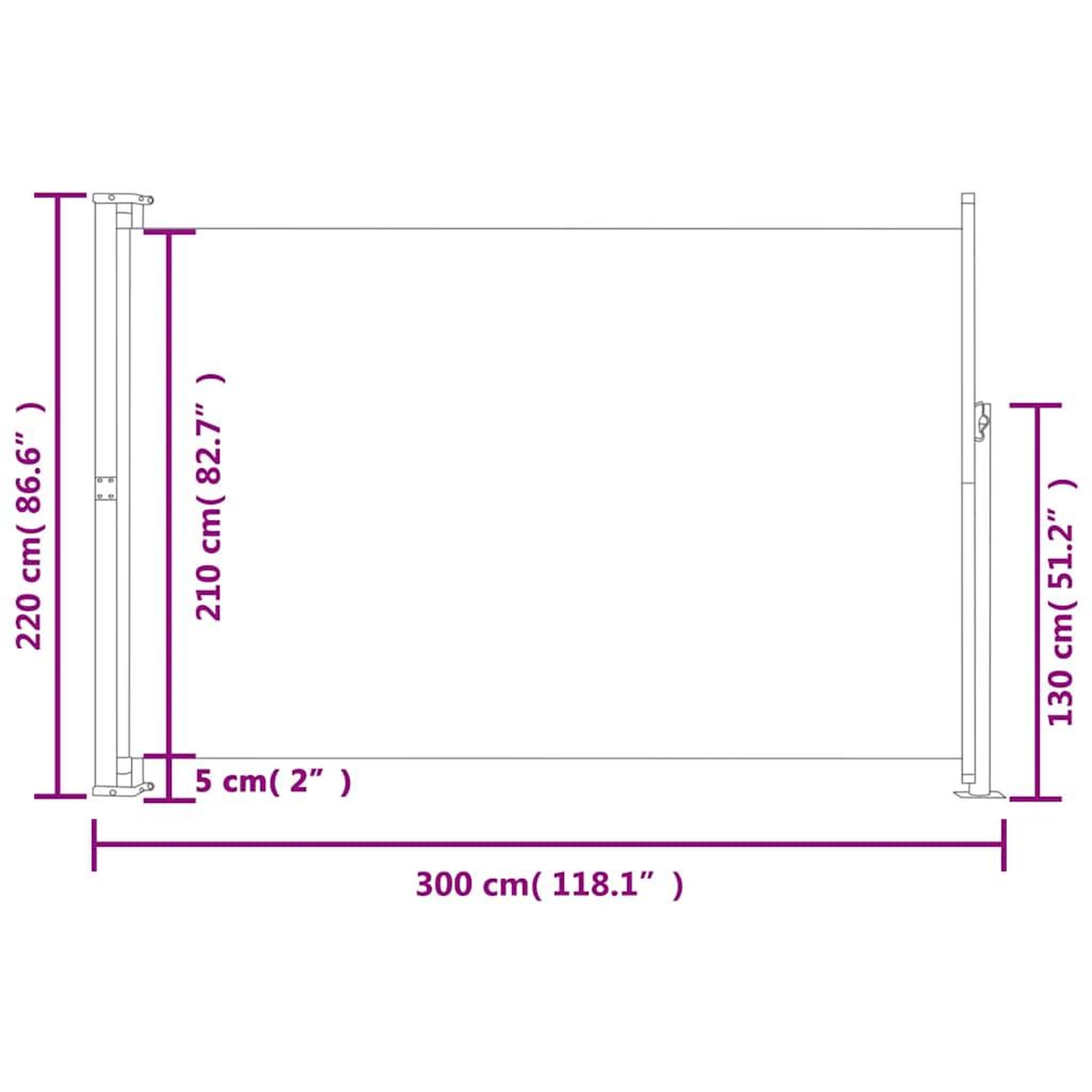 Voir la diapositive 6 : VIDAXL Auvent lateral retractable de patio 220x300 cm Gris