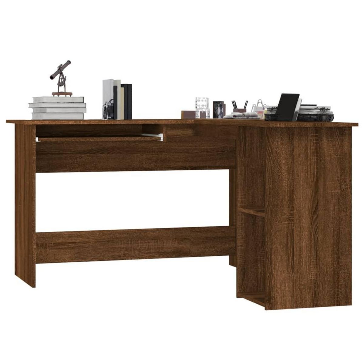 VIDAXL Bureau d'angle chene marron 120x140x75 cm bois d'ingenierie