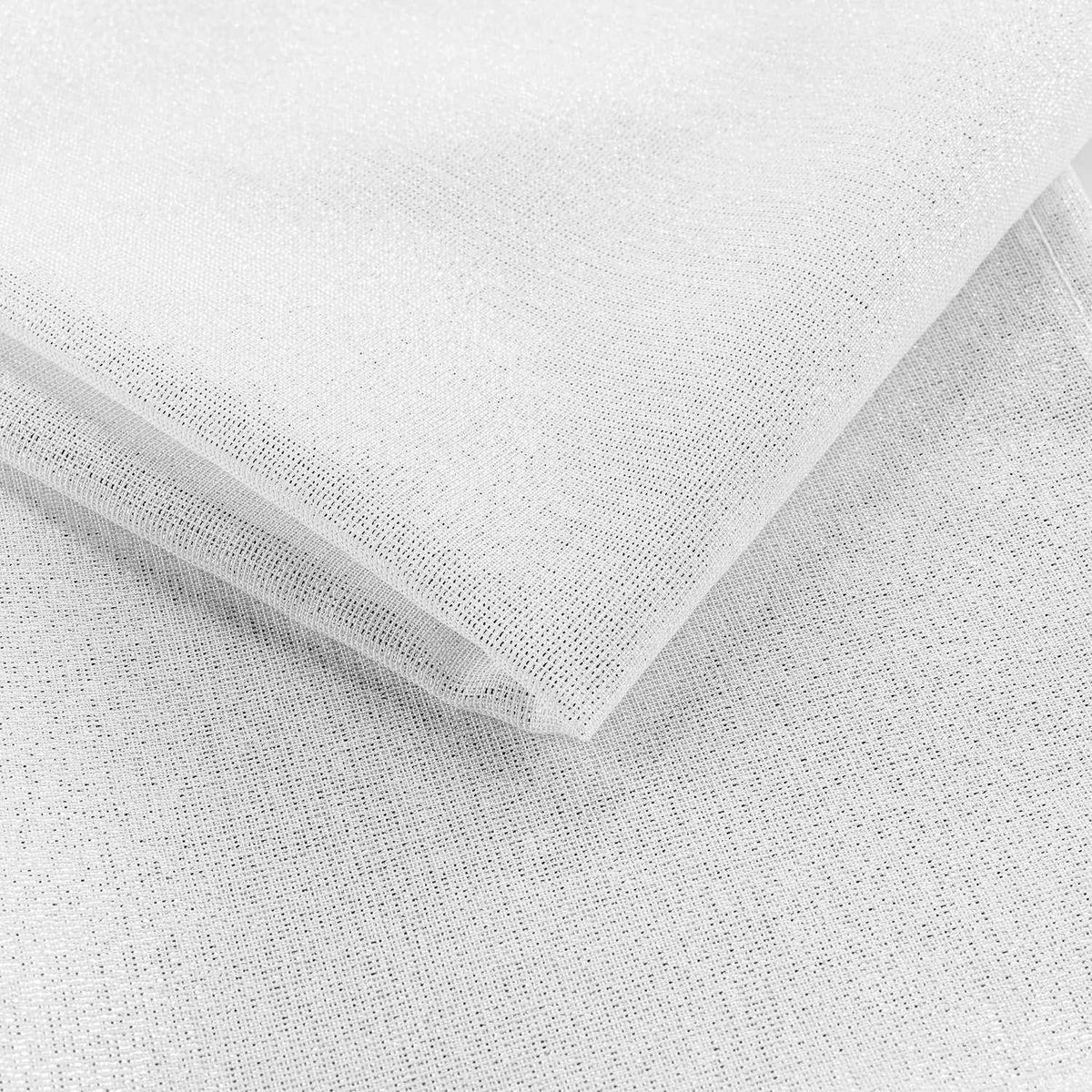 Douceur d'Intérieur Lot de 6 serviettes fils métallisés L. 40 cm x l. 40 cm - Blanc et argent