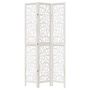 Voir la diapositive 4 : VIDAXL Cloison de separation 3 panneaux blanc bois de paulownia massif