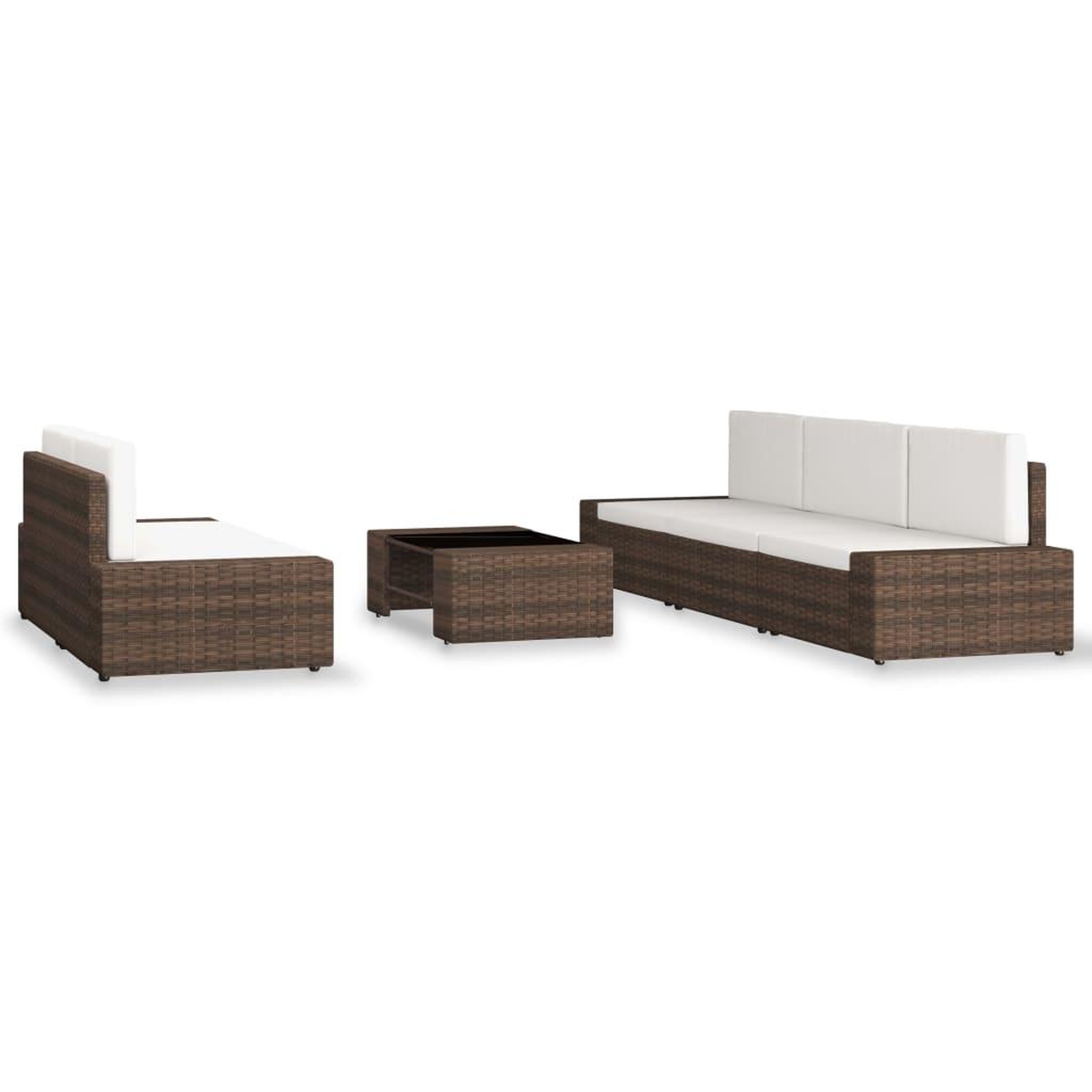 Voir la diapositive 2 : VIDAXL Salon de jardin 6 pcs Resine tressee Marron