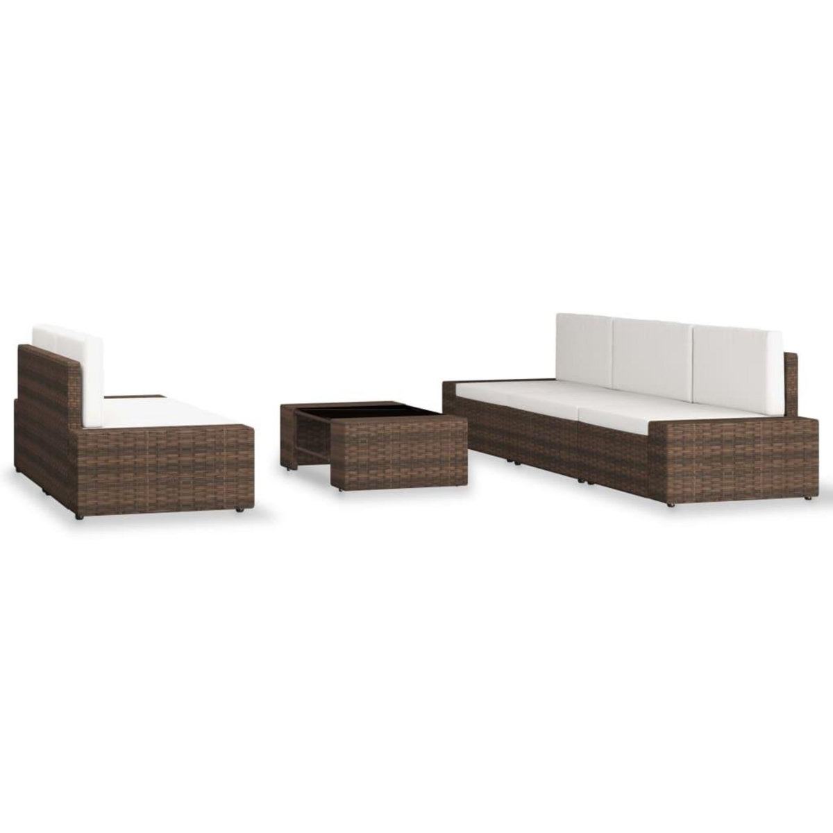 VIDAXL Salon de jardin 6 pcs Resine tressee Marron