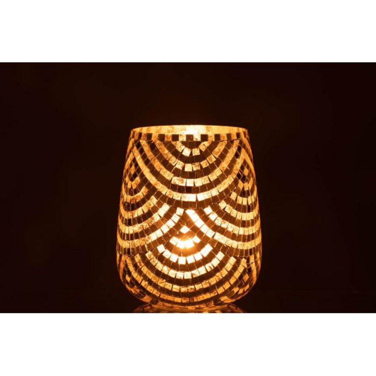 Paris Prix Photophore Mosaïque  Linda  21cm Argent & Or