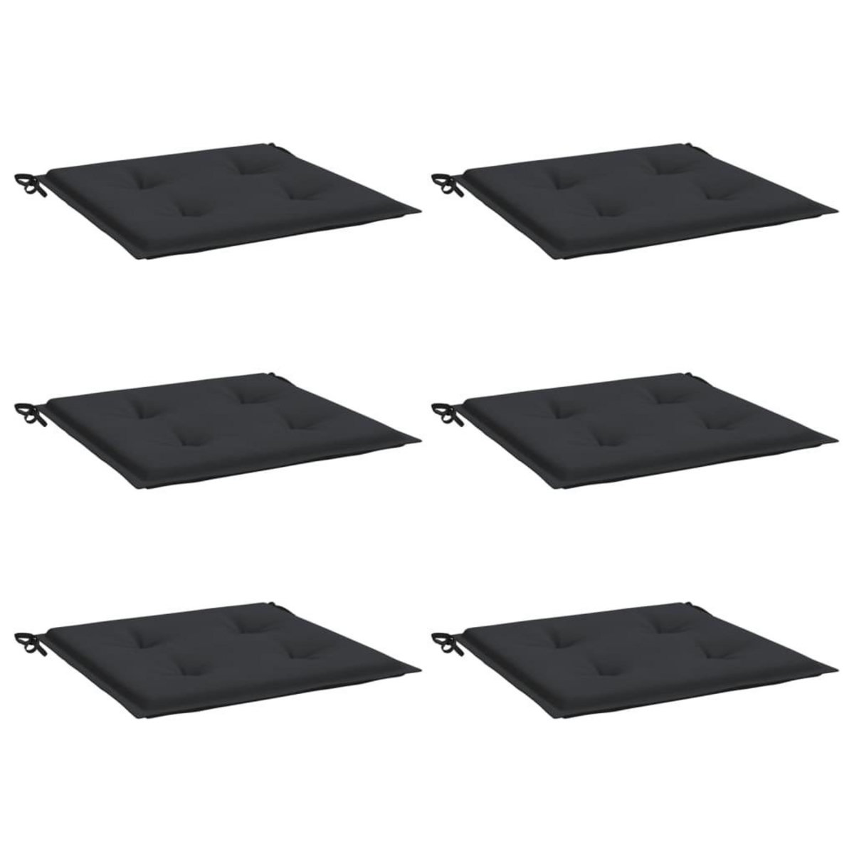 VIDAXL Coussins de chaise jardin lot de 6 noir 50x50x3 cm tissu oxford