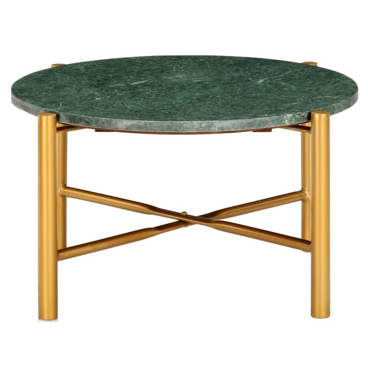 VIDAXL Table basse Vert 60x60x35 cm Pierre veritable et texture marbre
