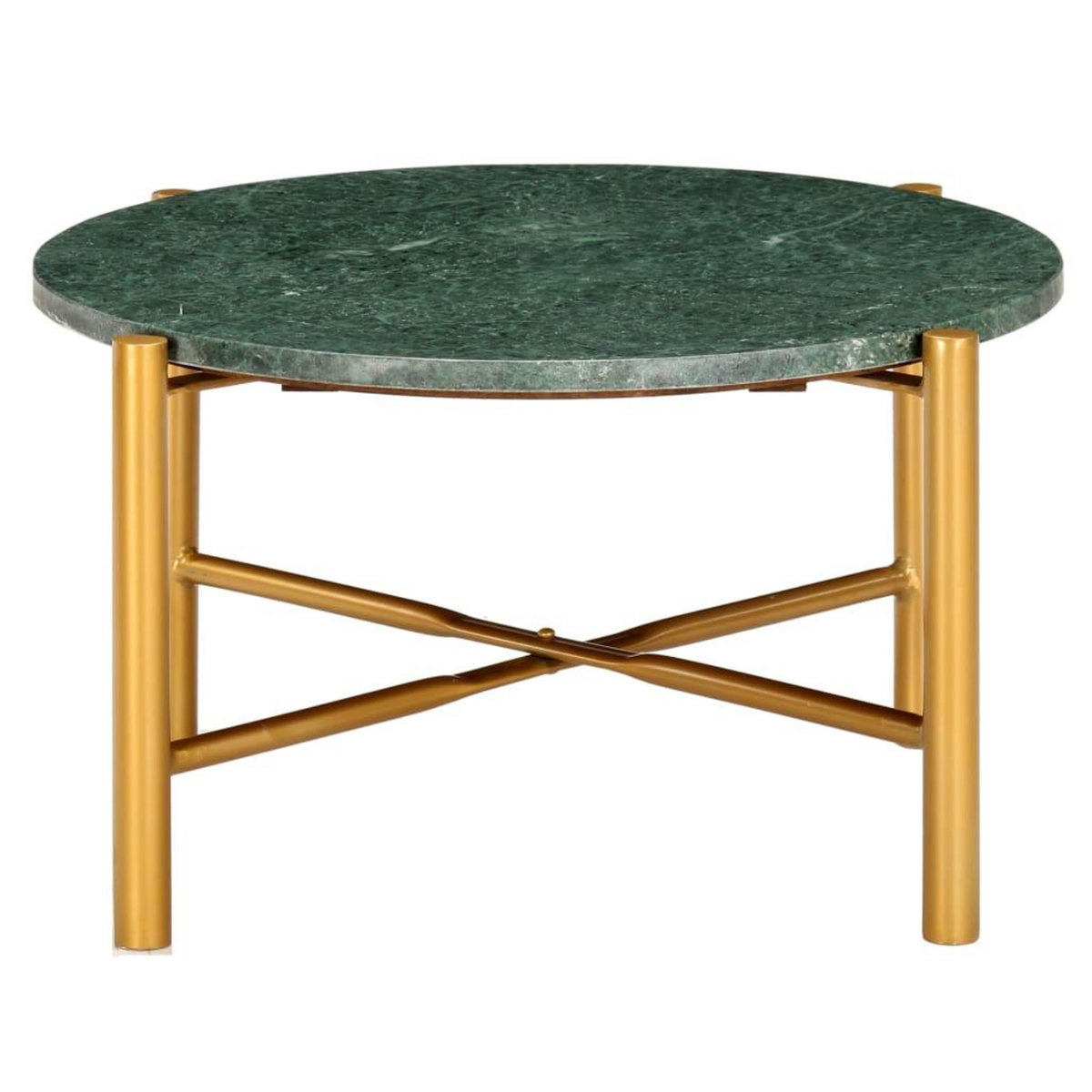 VIDAXL Table basse Vert 60x60x35 cm Pierre veritable et texture marbre