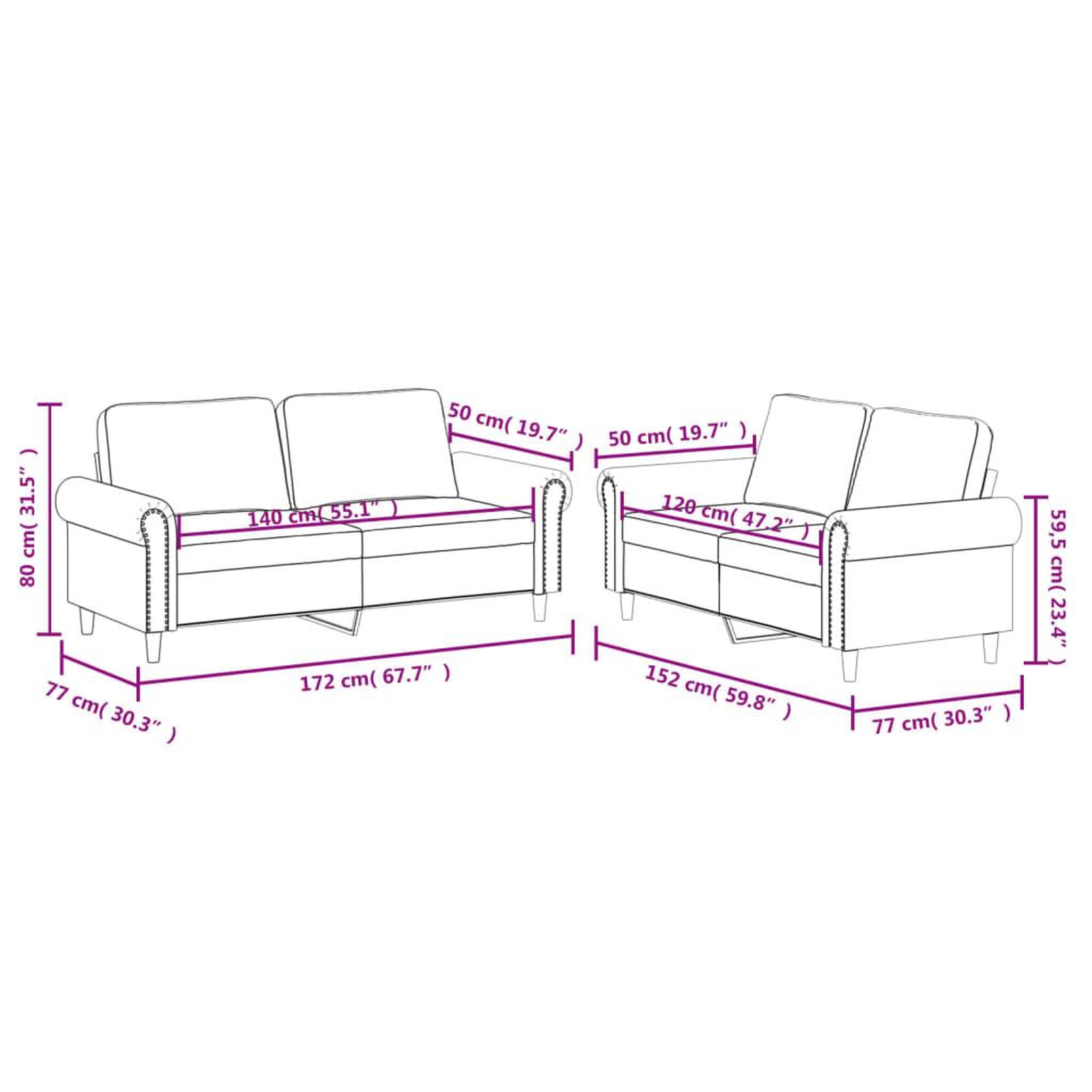 Voir la diapositive 6 : VIDAXL Ensemble de canapes 2 pcs avec coussins Noir Similicuir