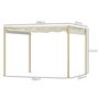Voir la diapositive 3 : OUTSUNNY Pergola rétractable 3 x 3 m acier époxy beige polyester haute densité 180 g/m² UPF30+ kaki