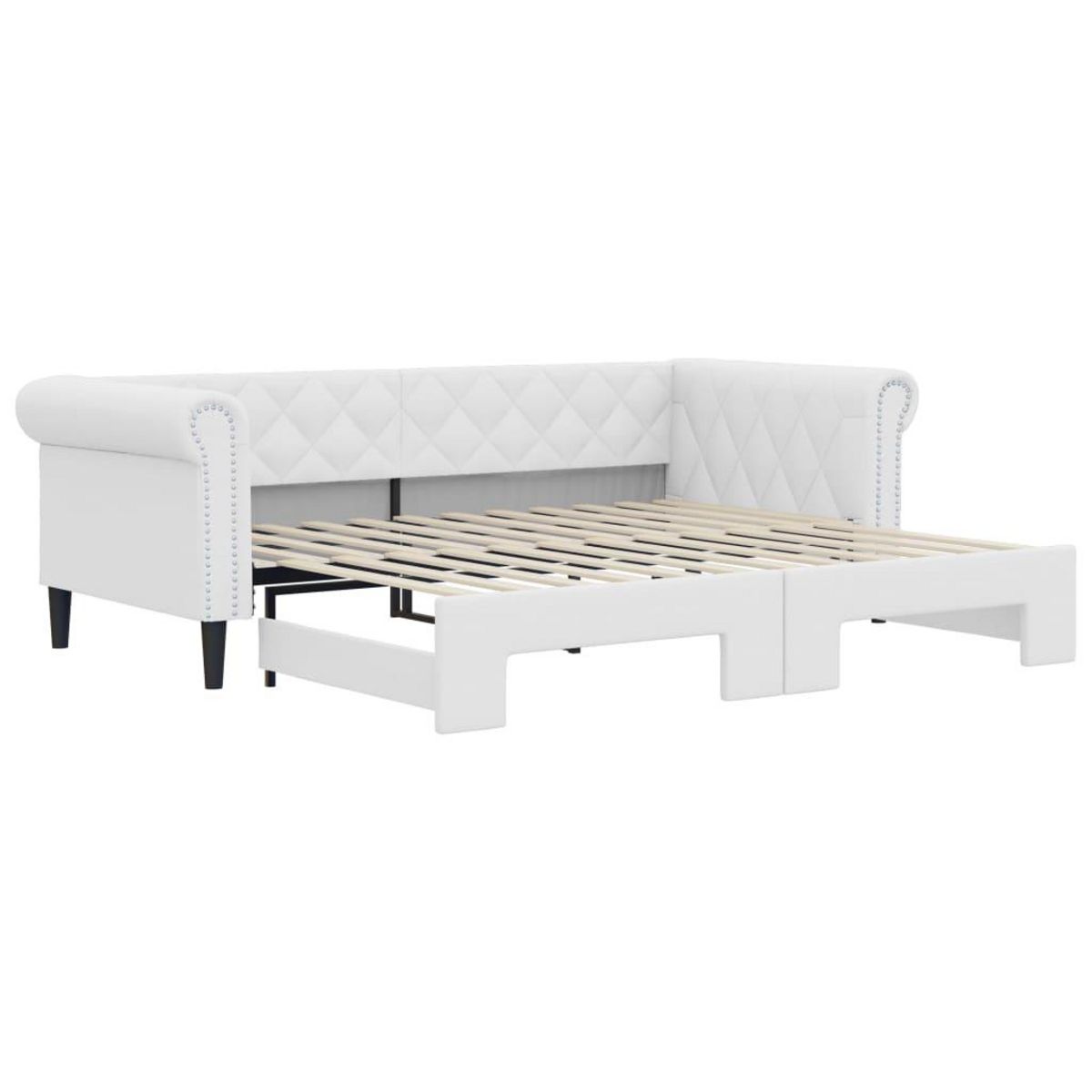 VIDAXL Lit de jour avec gigogne sans matelas blanc 90x200 cm