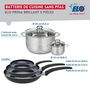 Voir la diapositive 2 : ELO Ensemble de 3 Poêles de cuisson 20, 28 et 32 cm et 2 faitouts 12 et 24 cm Elo Prima Brillant