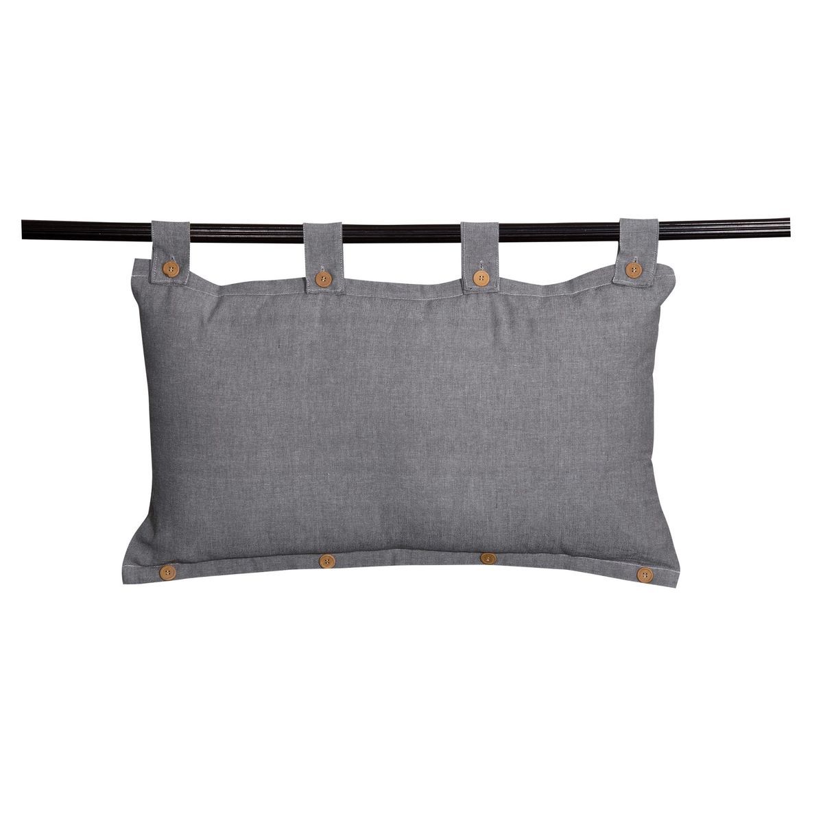 Coussin tête de lit uni déhoussable en coton 