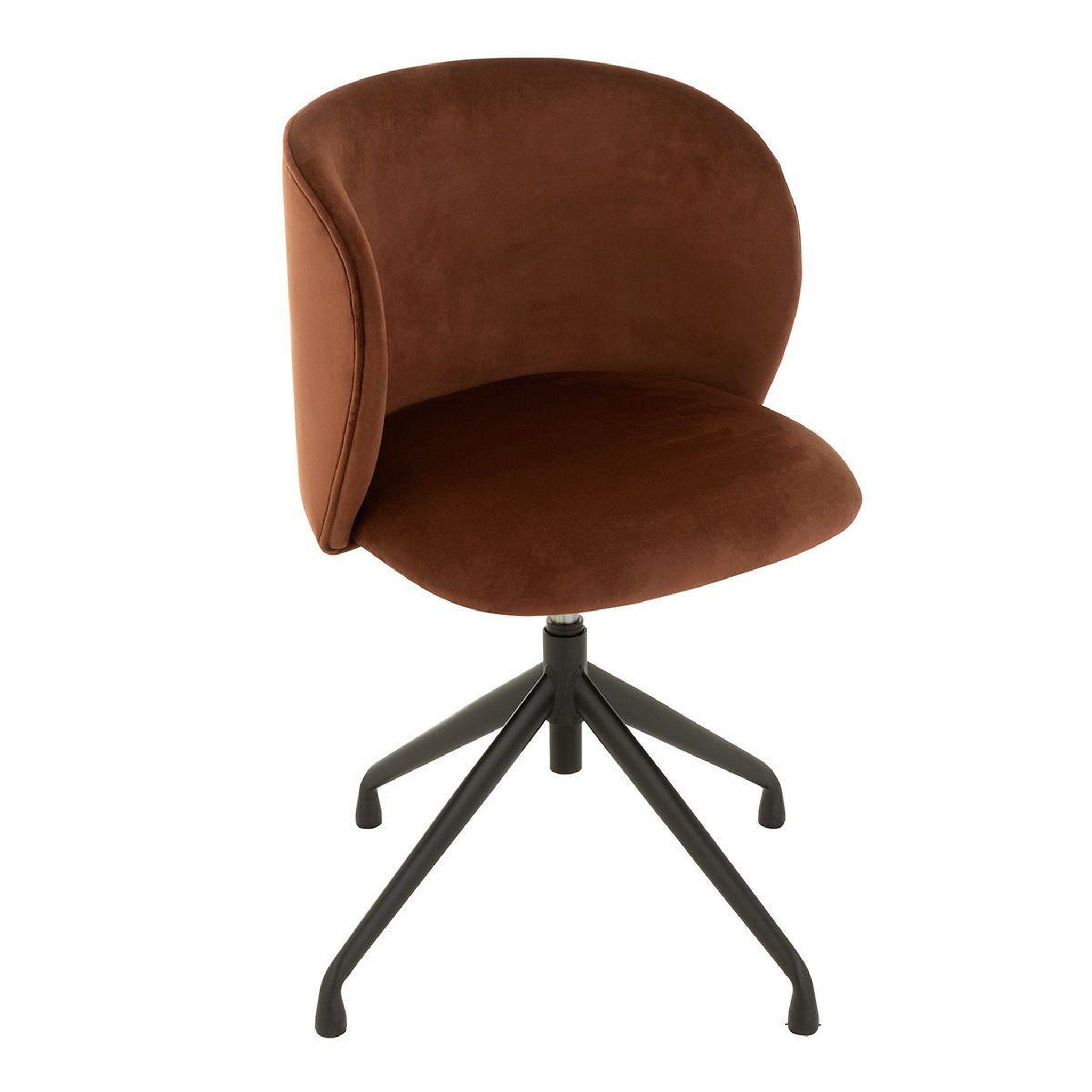 J-LINE Chaise pivotante en velours  gena  78-83cm marron foncé