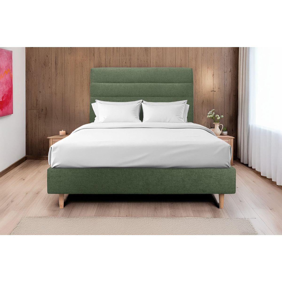 Sommeil de Plomb Tete de lit Lignes Tissu  - Ep 10 cm rembourré