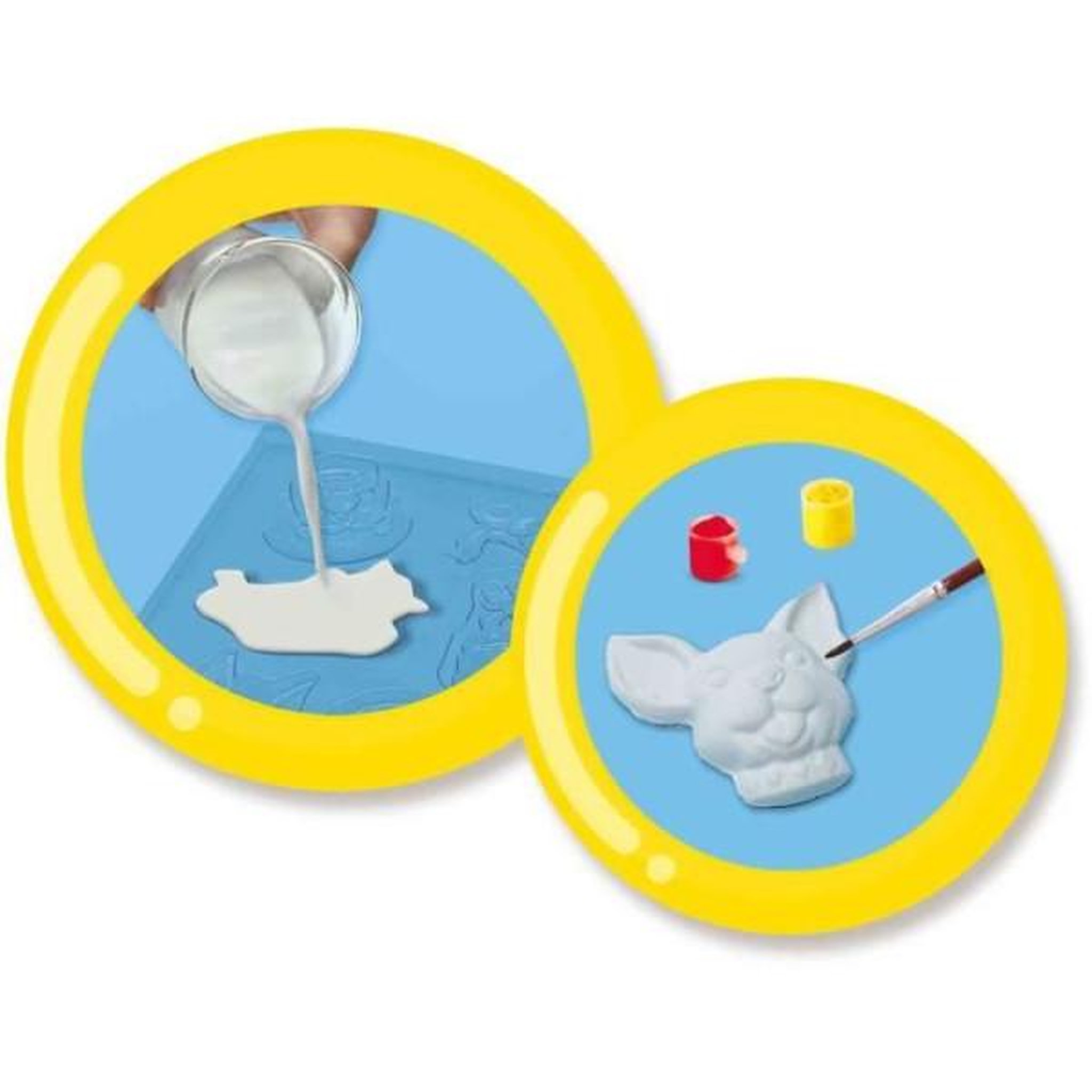Voir la diapositive 6 : SES Creative SES CREATIVE - Moulage en plâtre chiens et chats - Jaune, vert et rose - Enfant - Plus de 5 ans
