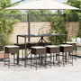 Voir la diapositive 3 : VIDAXL Ensemble de bar de jardin 9 pcs avec coussins marron poly rotin