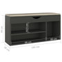 Voir la diapositive 6 : VIDAXL Banc a chaussures et coussin Gris 104x30x49cm Bois d'ingenierie