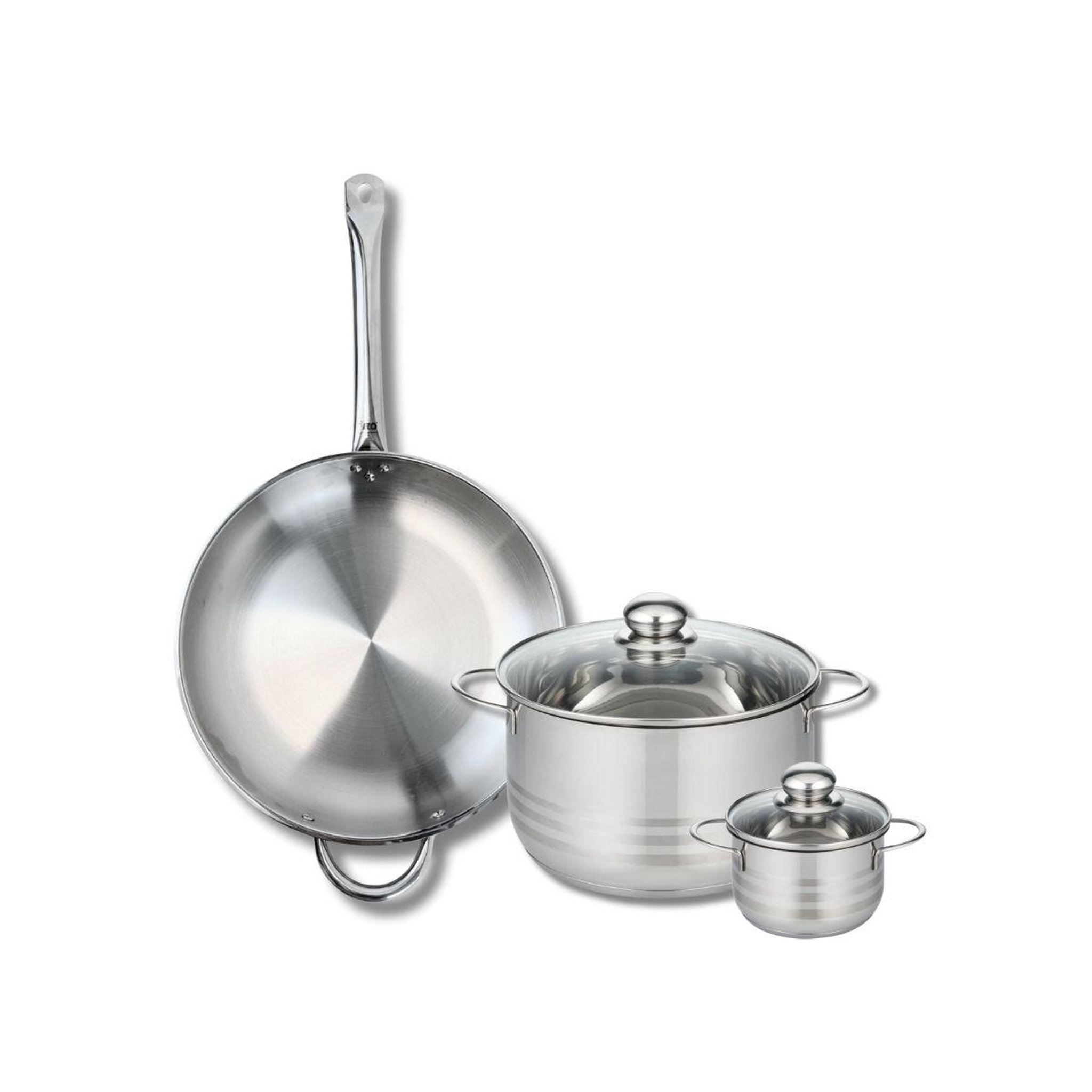 ELO Ensemble de 1 poêle de cuisson 32 cm et 2 faitouts 12 et 24 cm elo profi brillant