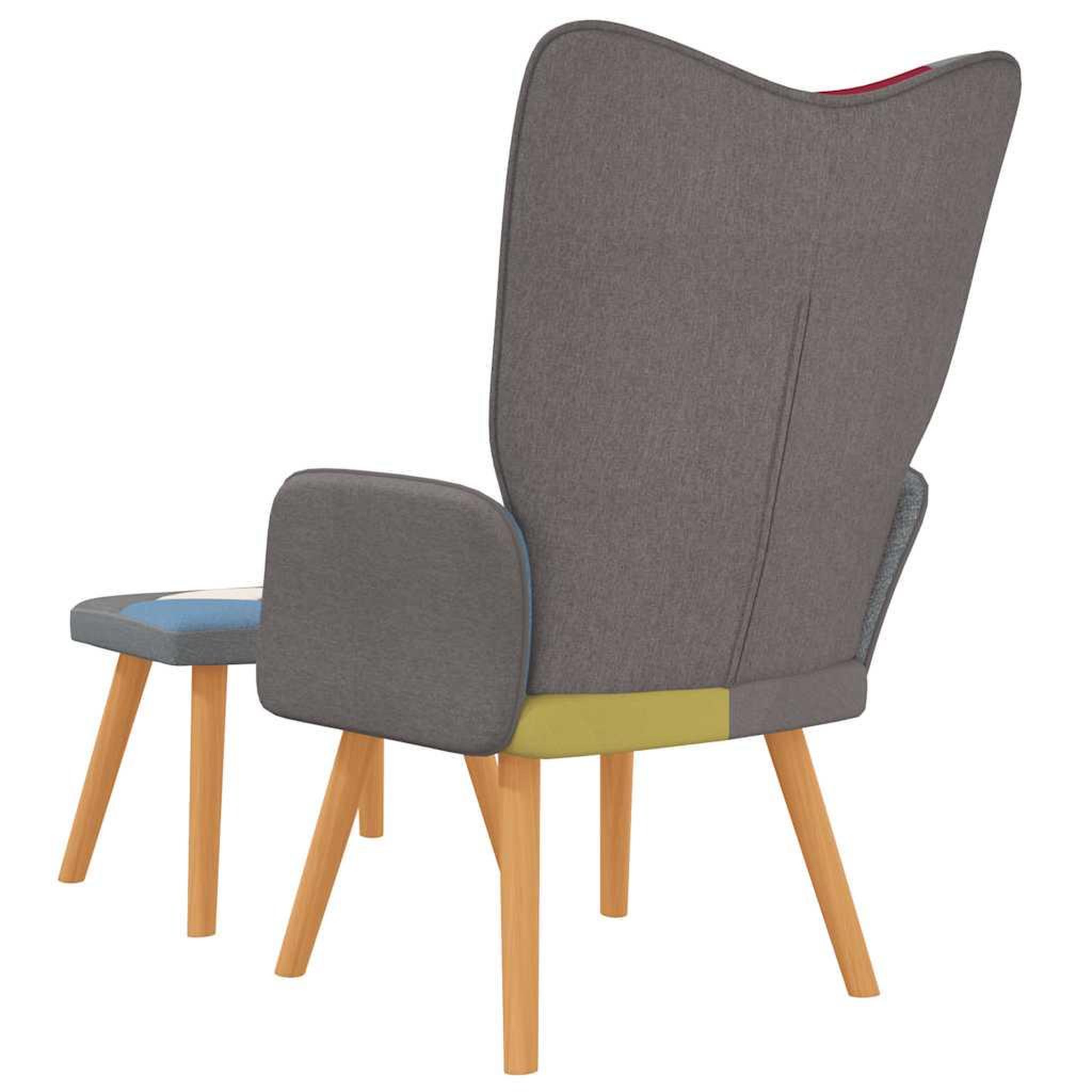 Voir la diapositive 5 : VIDAXL Chaise de relaxation avec repose-pied Patchwork Tissu