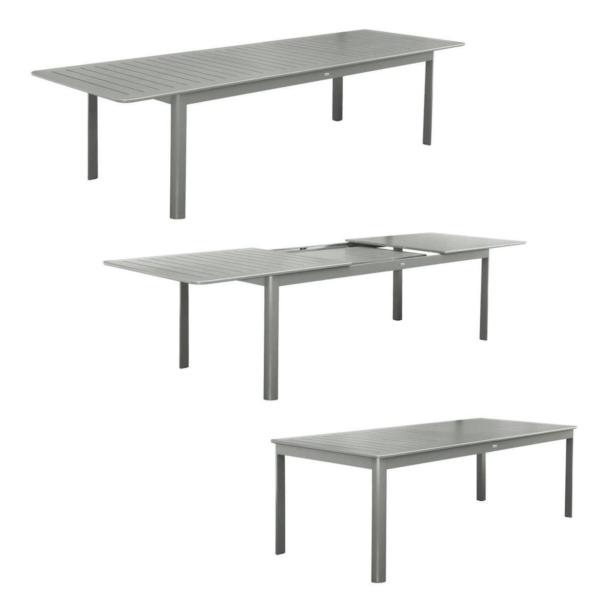 SWEEEK Table de jardin SEATTLE extensible aluminium, 10 places, 227 / 290 x 100 x 75 cm