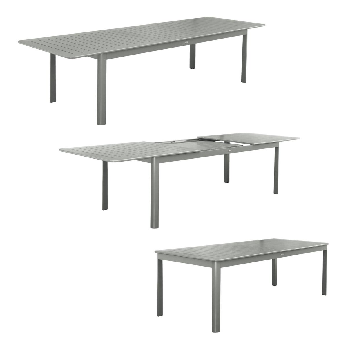 SWEEEK Table de jardin SEATTLE extensible aluminium, 10 places, 227 / 290 x 100 x 75 cm