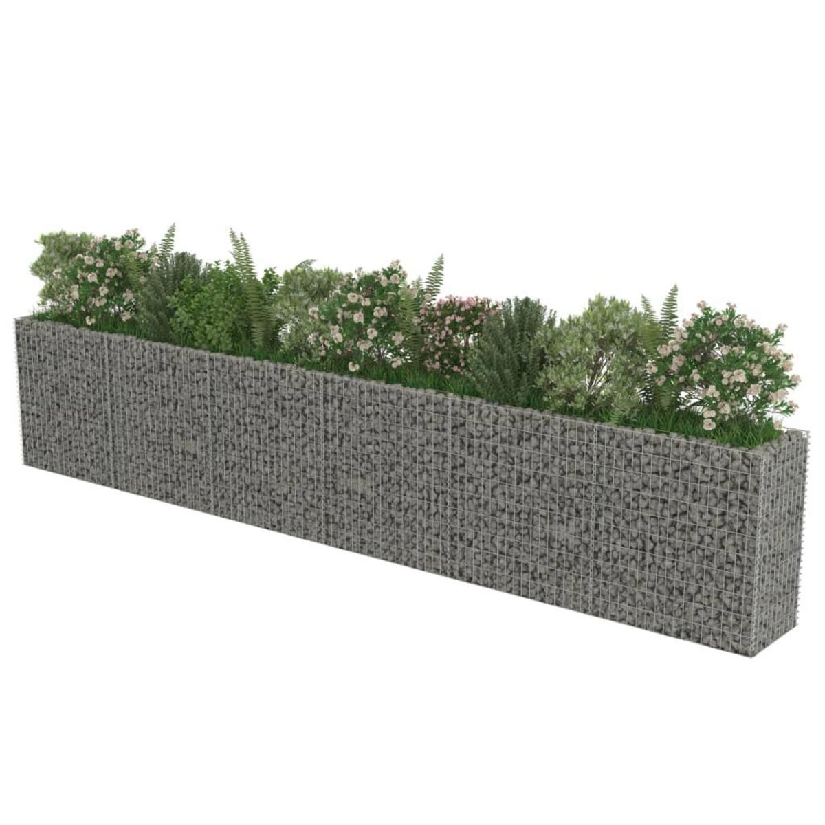 VIDAXL Lit sureleve a gabion Acier galvanise 540x50x100 cm