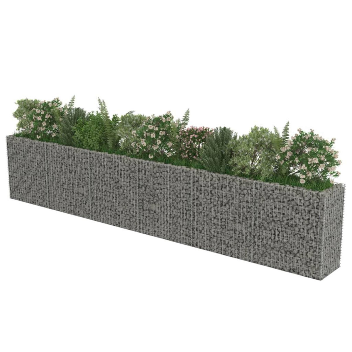 VIDAXL Lit sureleve a gabion Acier galvanise 540x50x100 cm