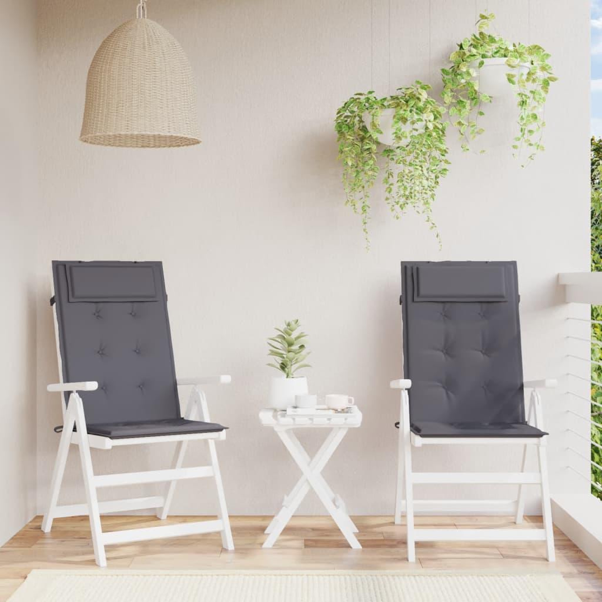 VIDAXL Coussins de chaise a dossier haut lot de 2 anthracite