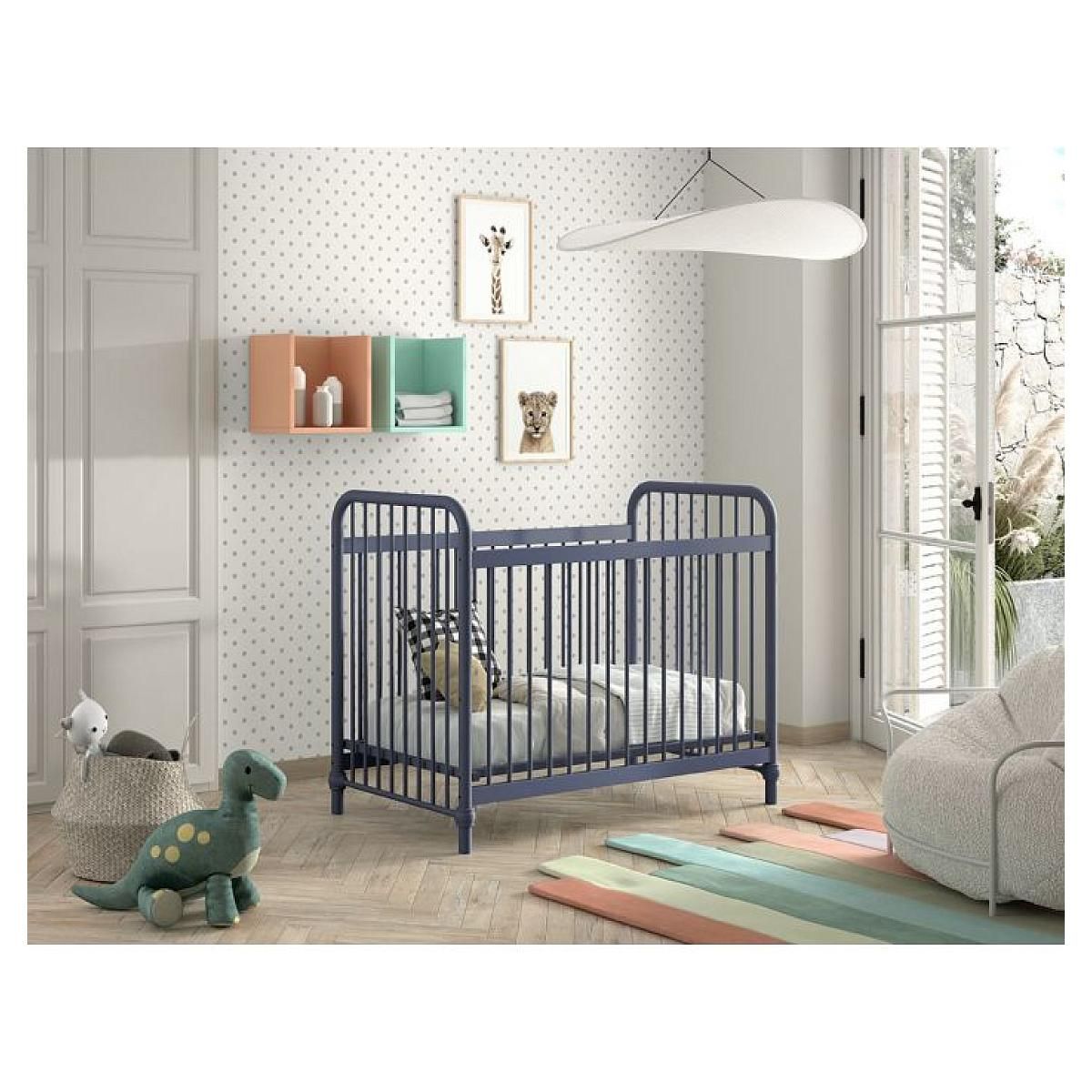 Paris Prix Lit Bébé  Bronxx  60x120cm Bleu Mat