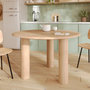 Voir la diapositive 2 : MAISON PAVANE Table ronde en bois de manguier 4 personnes-Sacha