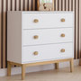 Voir la diapositive 2 : ID MARKET Commode 3 tiroirs JACOB 80 cm enfant blanc et bois