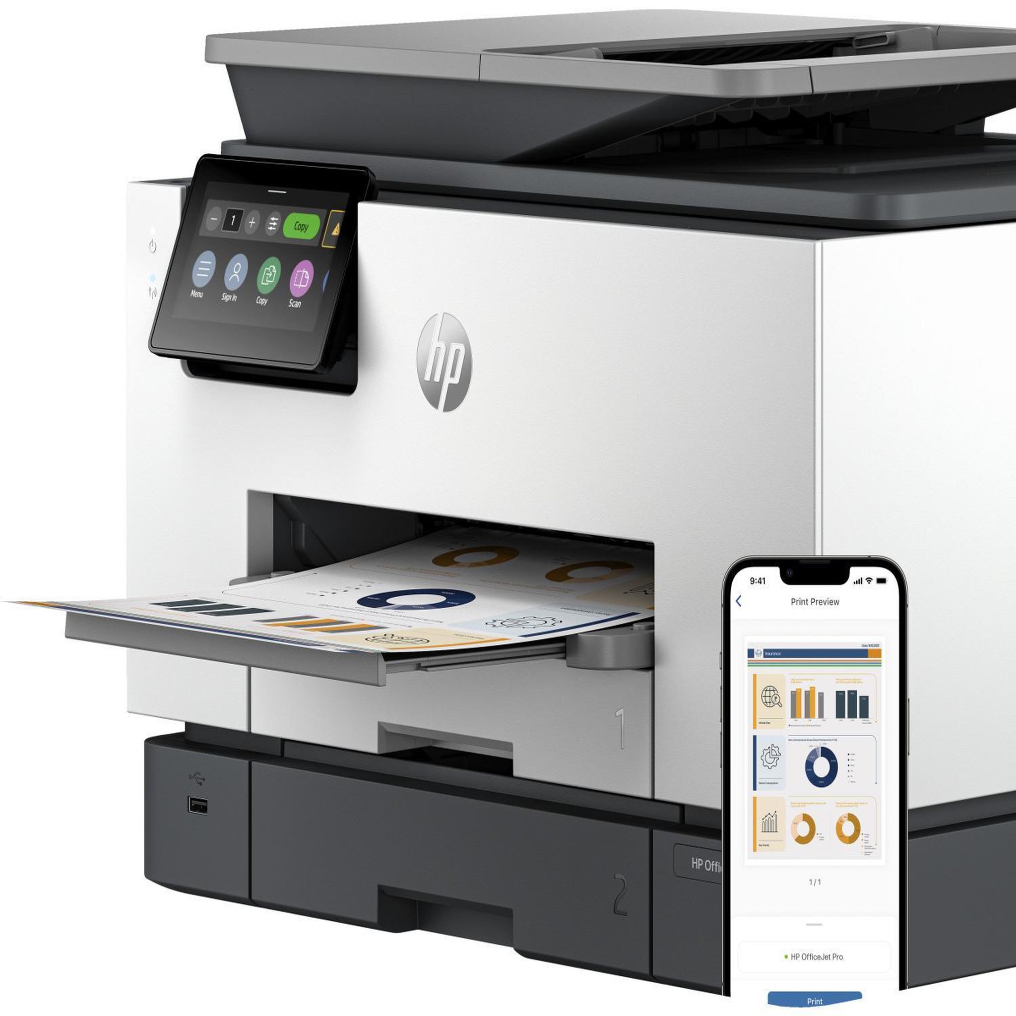Voir la diapositive 3 : HP Imprimante laser multifonction hp 4u561b 9130b a4 4800x1200 dpi 25 ppm wi-fi noir blanc