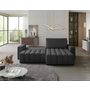 Voir la diapositive 2 : BEST MOBILIER Cordova - canapé d'angle droit 4 places convertible avec coffre en velours