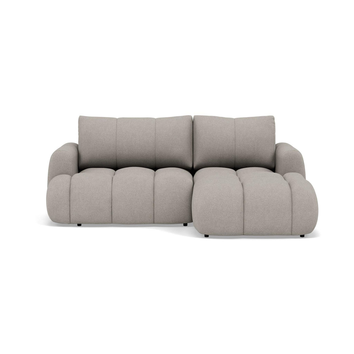 BEST MOBILIER Yulin - canapé d'angle droit 4 places convertible avec coffre en tissu bouclette