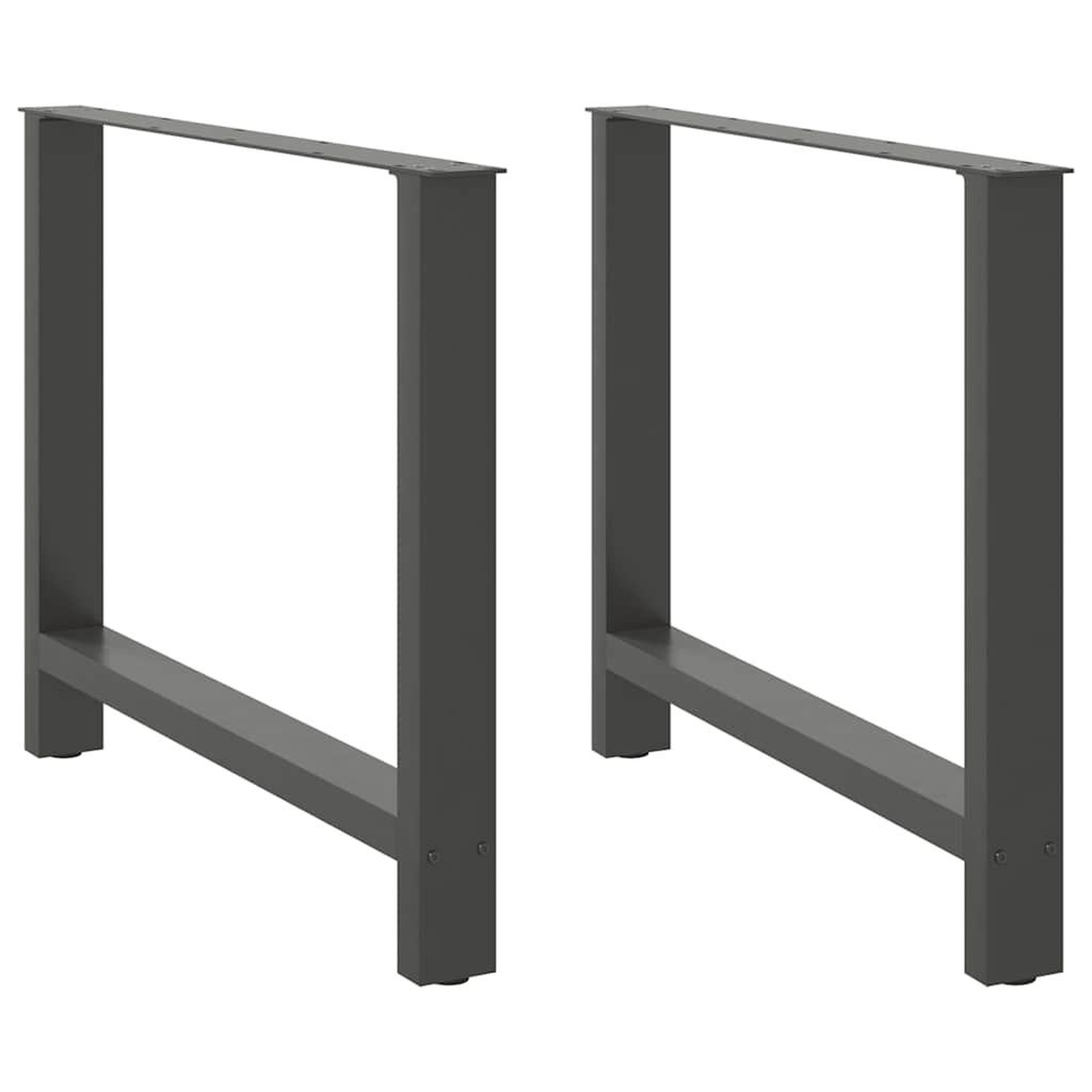 VIDAXL Pieds de table basse anthracite 2 pcs 90x(72-73) cm acier