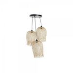 MARKET24 Suspension DKD Home Decor Noir Marron Clair Métal Bambou 50 W Tropical 220 V 30 x 30 x 94 cm