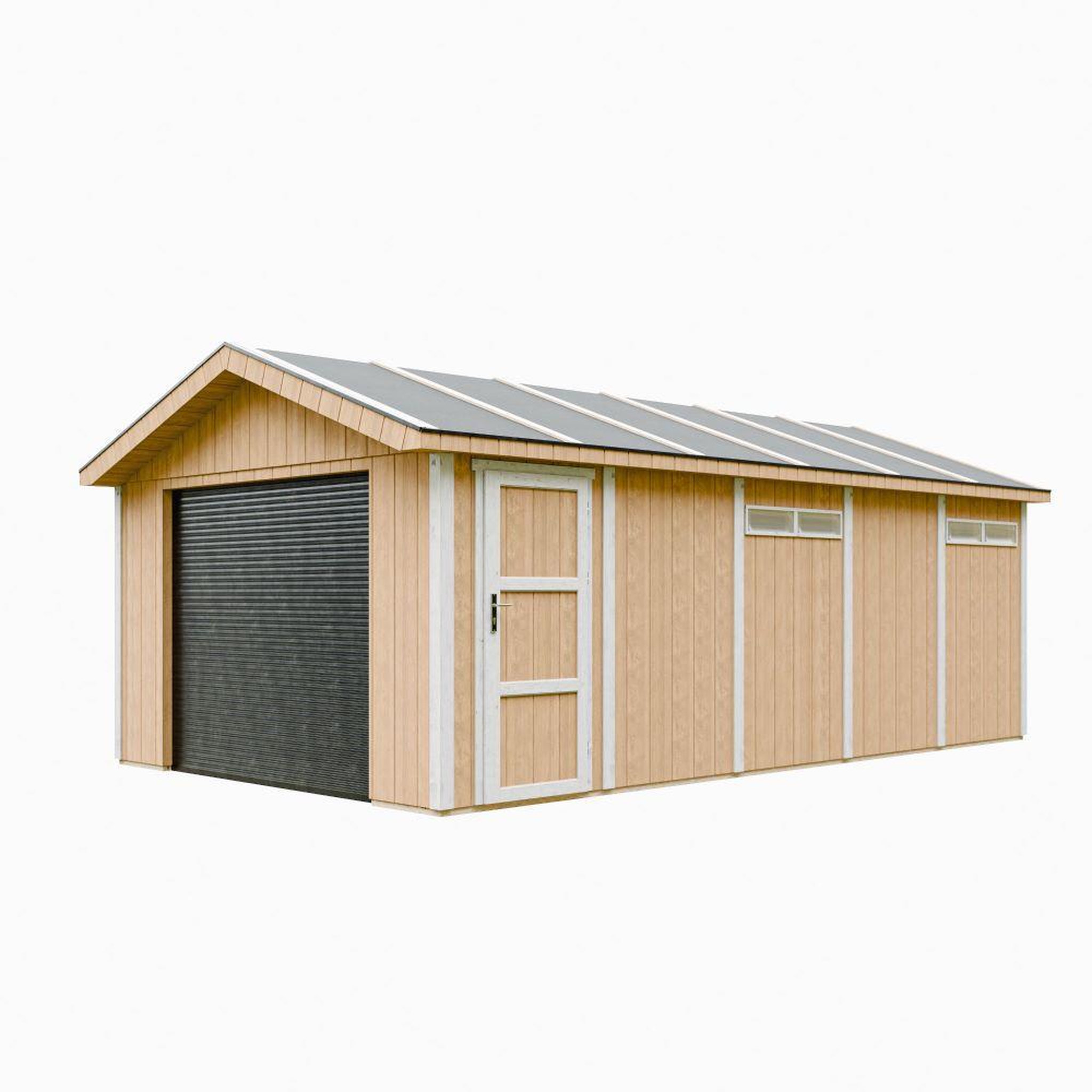 Voir la diapositive 1 : TIMBELA Garage qualité premium 21 m²- l378xl648 cm construction en panneaux lp smartsidem992b