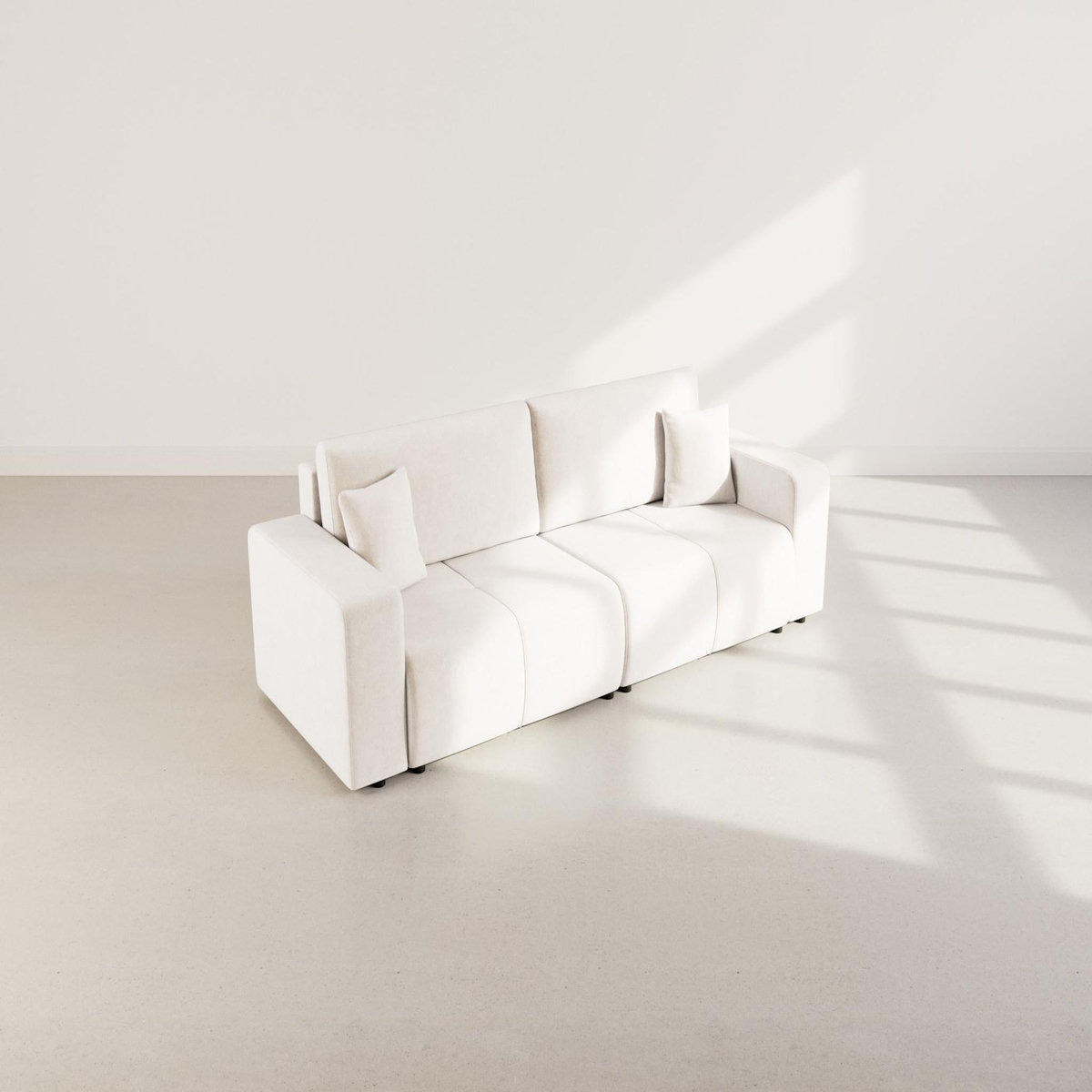 BEST MOBILIER Nicole - canapé droit 4 places convertible avec coffre en tissu