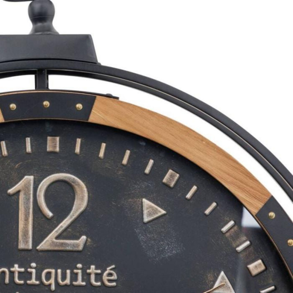 ATMOSPHERA Horloge Murale à Gousset en Métal  Amri  70cm Noir