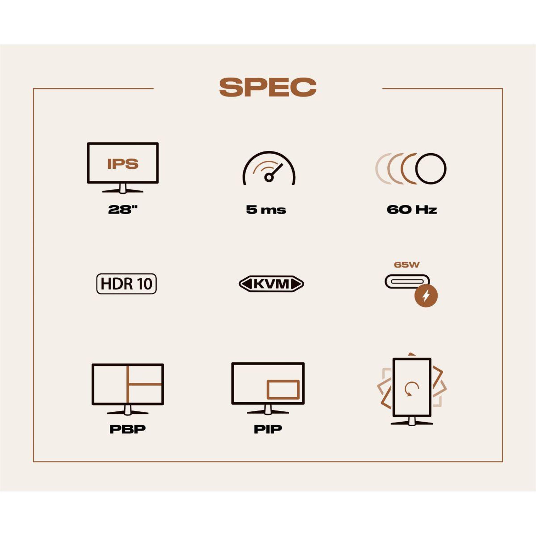 Voir la diapositive 4 : JAPANNEXT Ecran PC 4K JN-IPS280UHD60F-C65W-HSP Plat 28