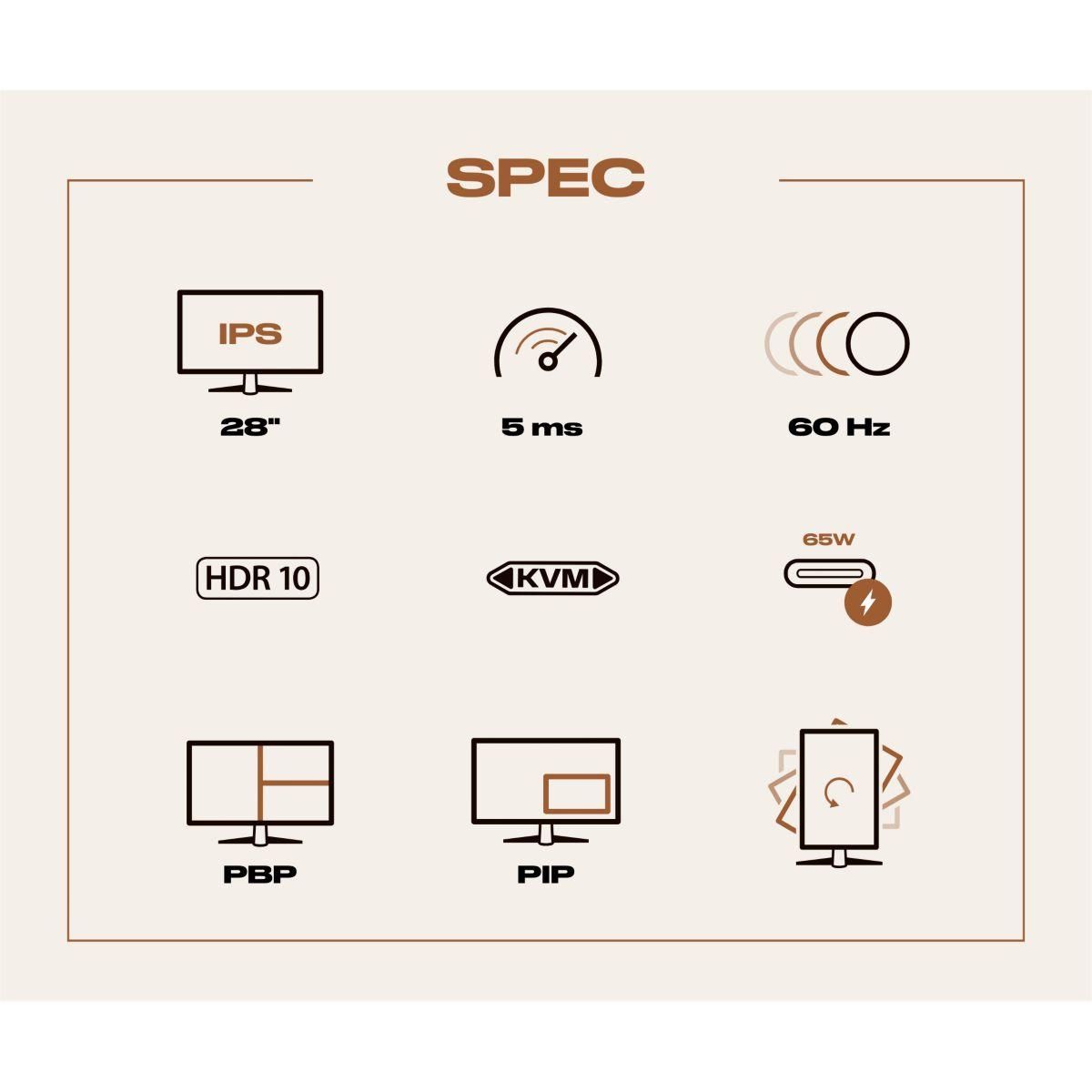 JAPANNEXT Ecran PC 4K JN-IPS280UHD60F-C65W-HSP Plat 28
