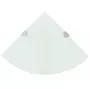 VIDAXL Etageres d'angle 2 pcs et supports chromes Verre Blanc 25x25 cm