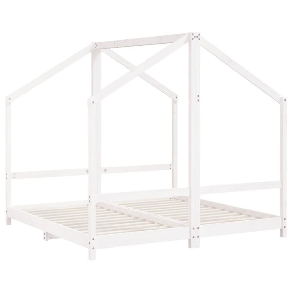 VIDAXL Cadre de lit pour enfant blanc 2x(80x160) cm bois de pin massif